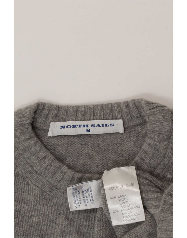 North Sails Sweater med rund hals til mænd mellemgrå uld
