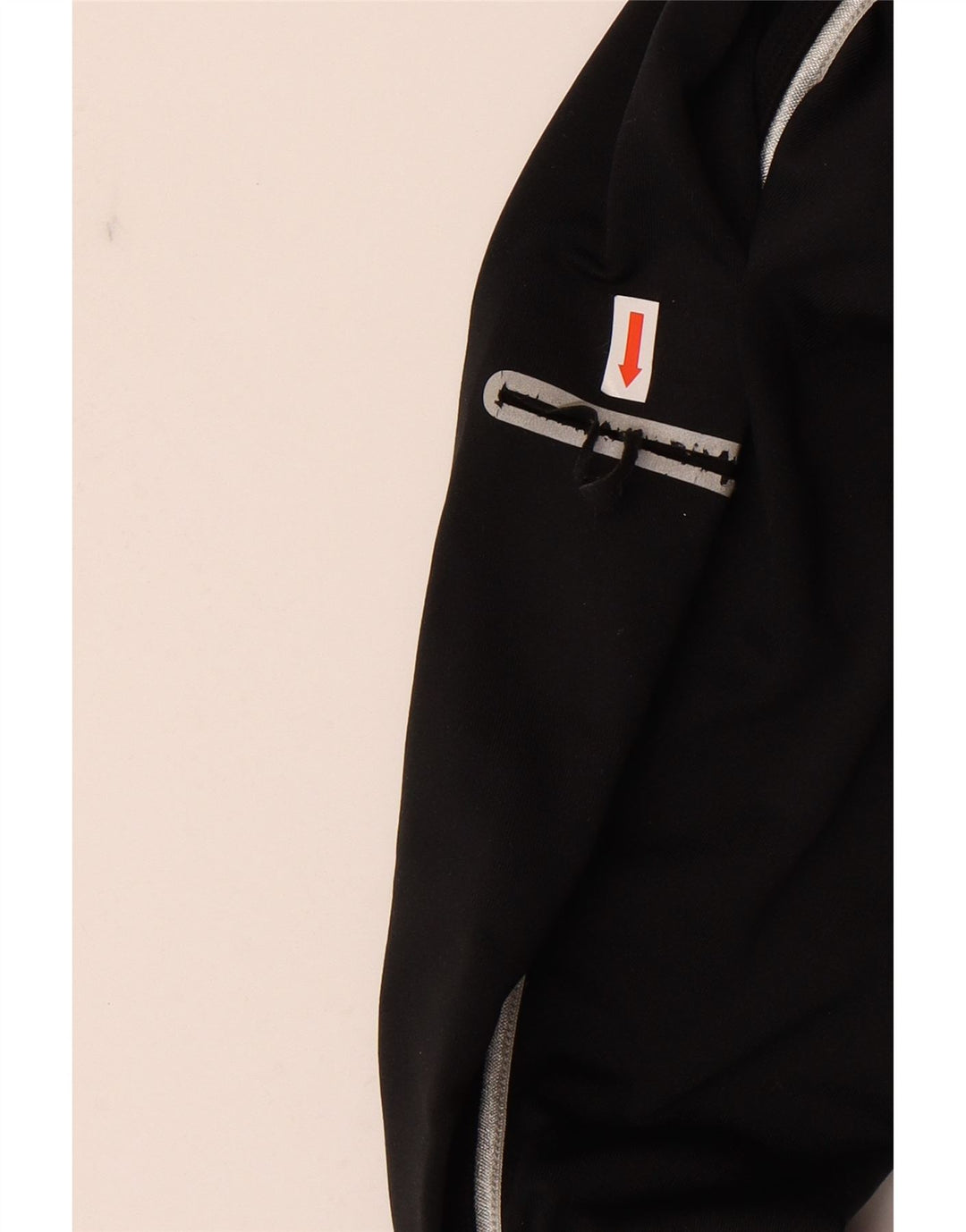 ASICS Womens Zip Neck Pullover Tracksuit Top UK 6 XS Black Polyester