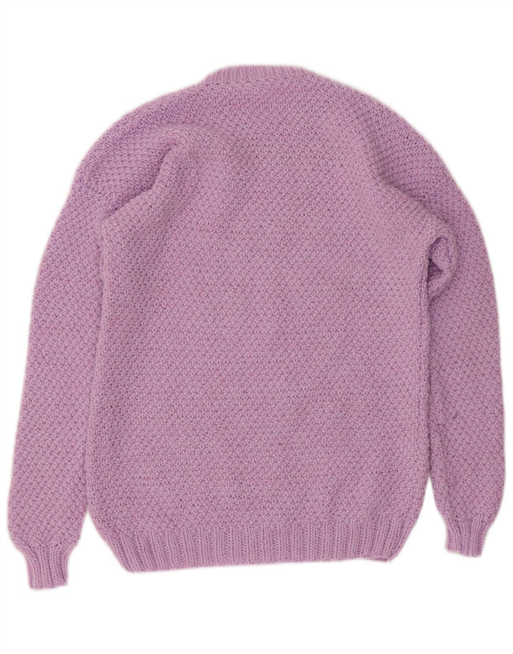 VINTAGE Dame sweater med rund hals DK 12 Medium Lilla