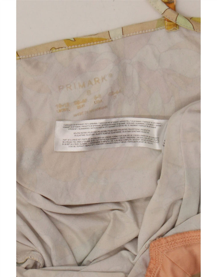 PRIMARK Womens Cami Top UK 8 Small Beige Floral Polyester Vintage Primark and Second-Hand Primark from Messina Hembry 