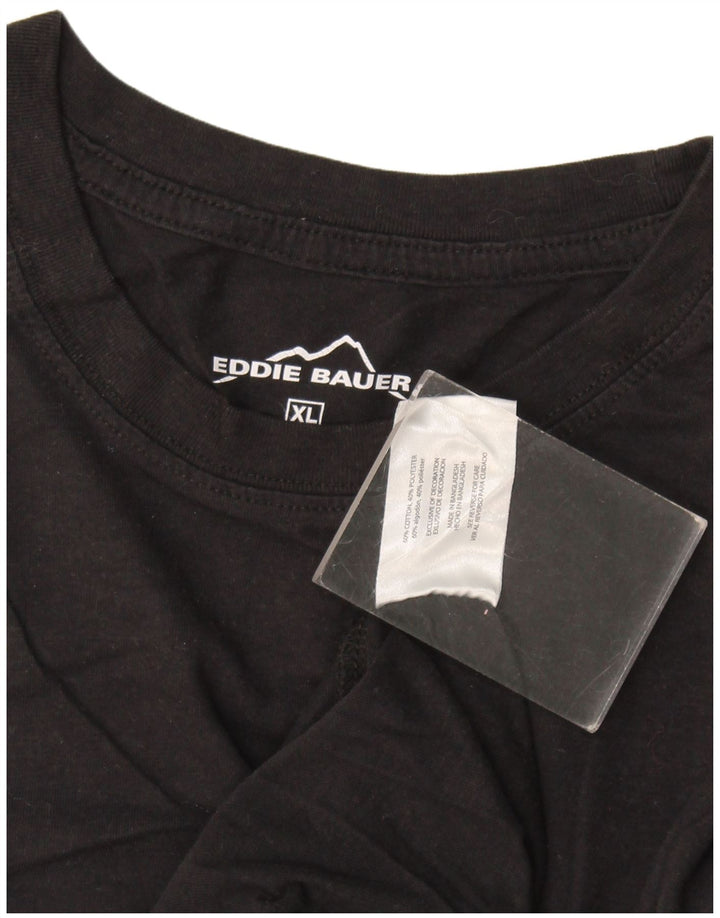 Eddie Bauer Herre T-Shirt Top XL Sort Bomuld