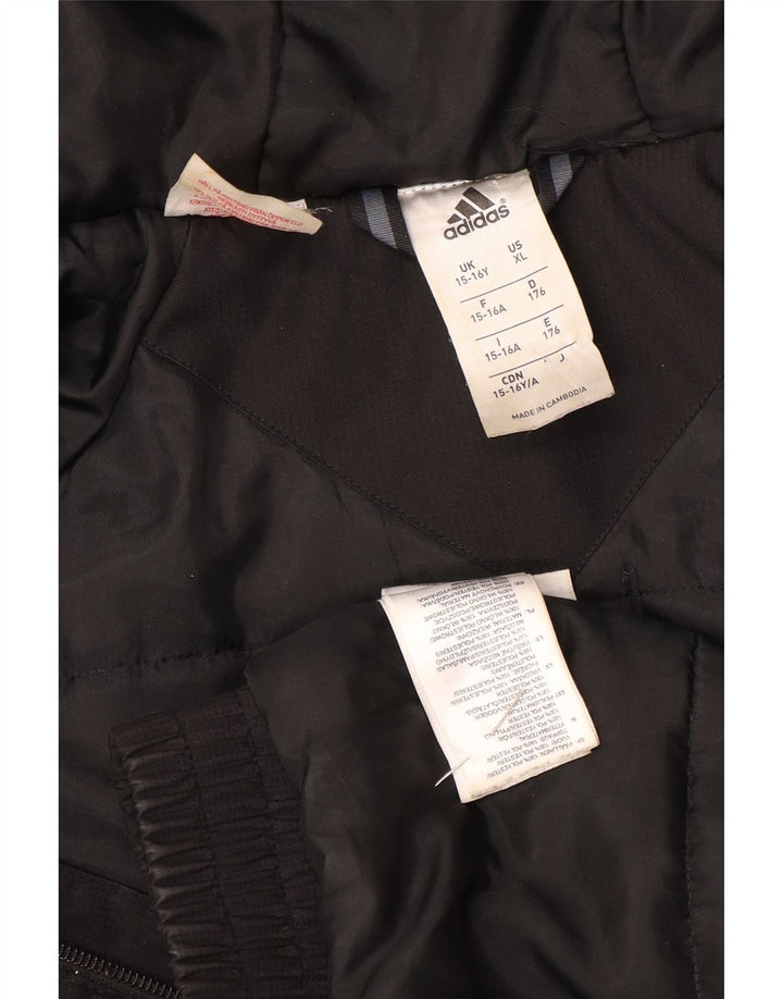 Adidas drenge hætte vindjakke 15-16 år sort polyester
