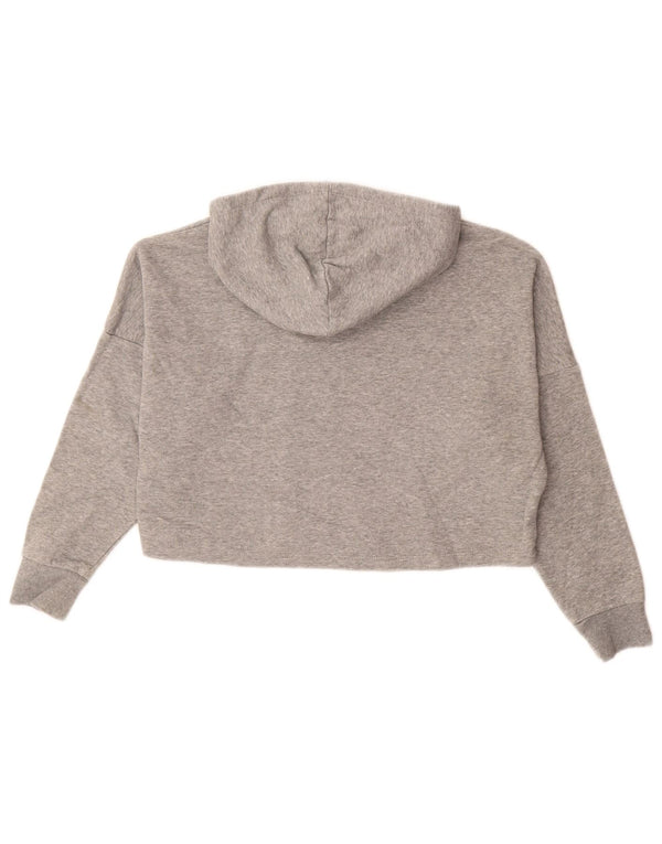 PUMA Girls Crop Graphic Hoodie Jumper 9-10 år Grå Bomuld