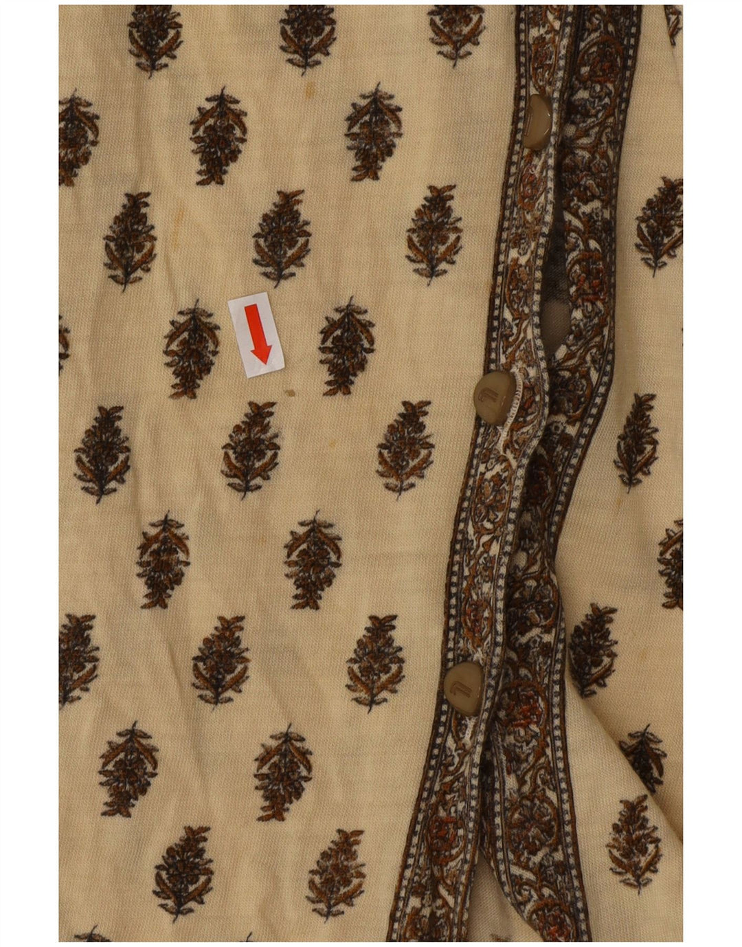 VINTAGE Womens Shirt Blouse IT 46 Large Beige Floral