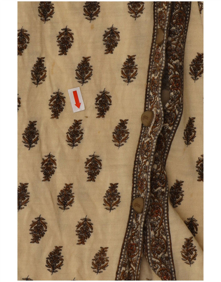 VINTAGE Womens Shirt Blouse IT 46 Large Beige Floral