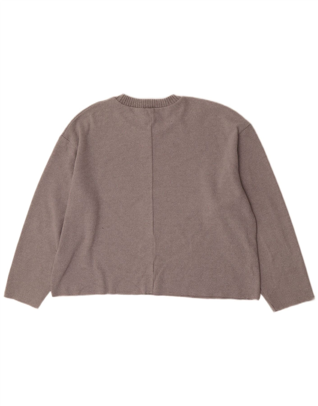 Zara Dame Oversized Crew Neck Jumper Sweater UK 14 Large Grey