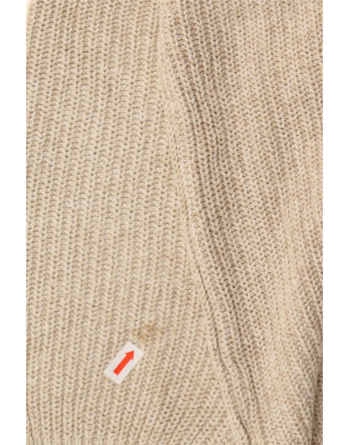 KAPPA Womens Oversized Boat Neck Jumper Sweater UK 14 Medium Beige Cotton Vintage Kappa and Second-Hand Kappa from Messina Hembry 