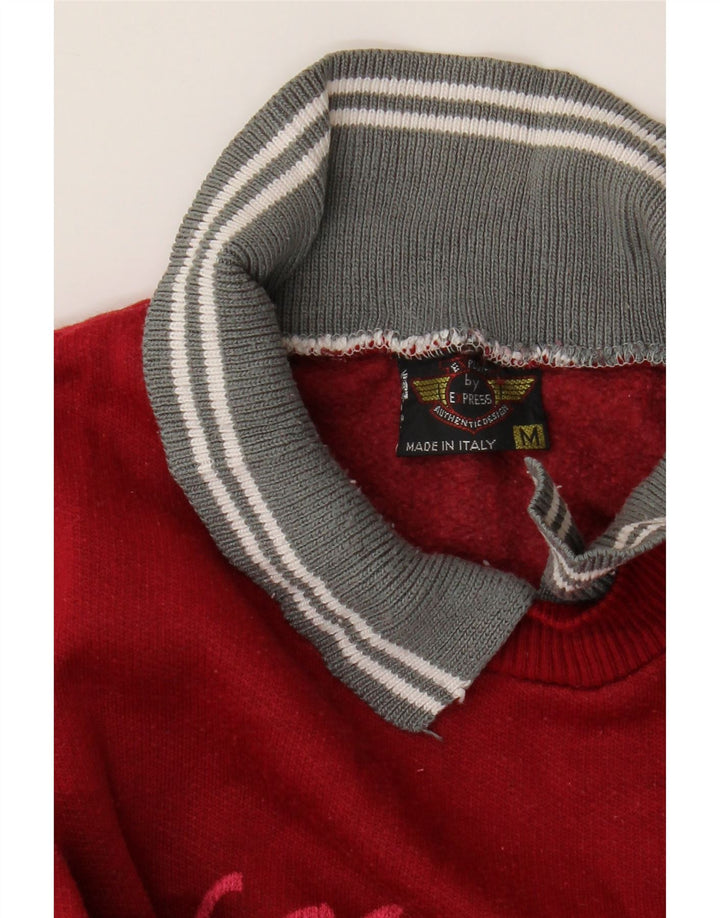 EXPRESS Dame Oversized Grafisk Sweatshirt Jumper UK 14 Medium Rød