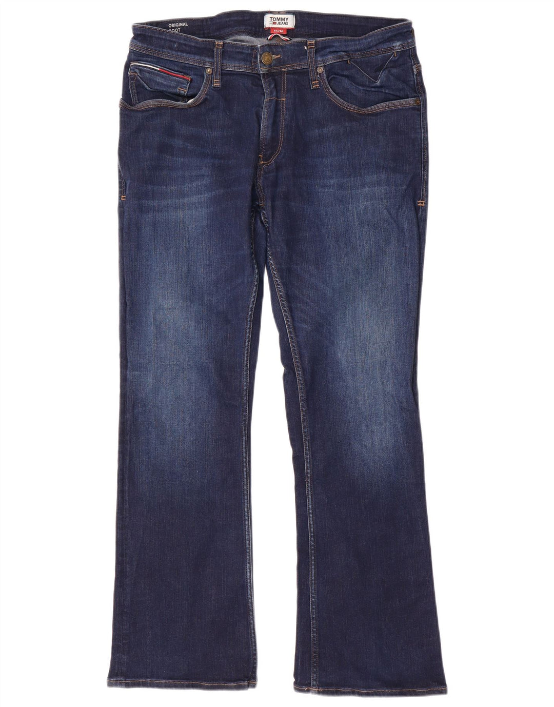 TOMMY HILFIGER Dame Bootcut Jeans W34 L30 Marineblå Bomuld
