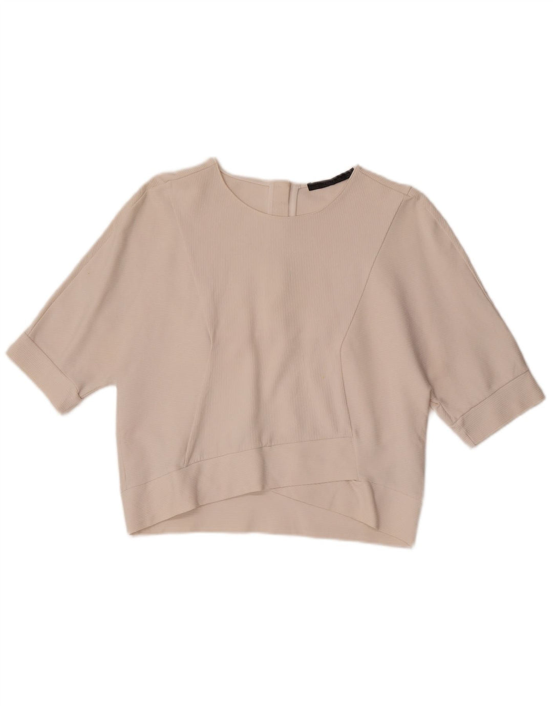 Zara Dame Bluse Top UK 14 Medium White Bomuld