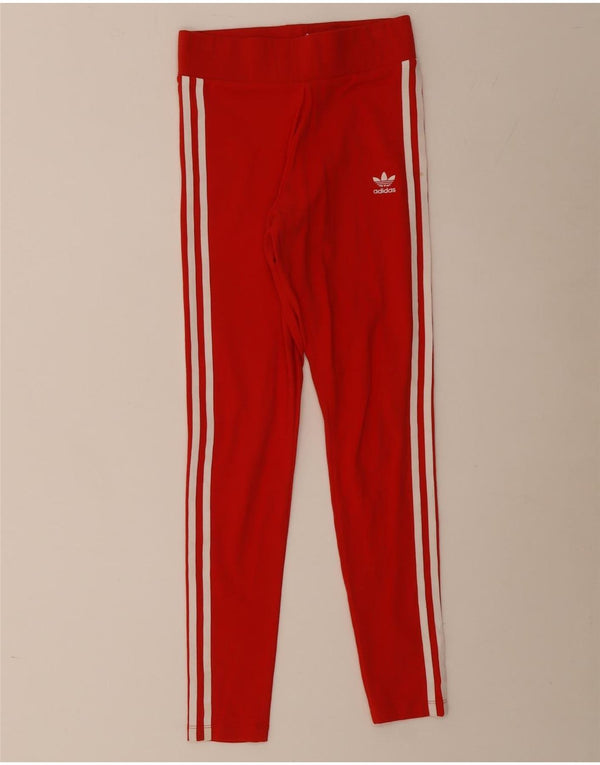 Adidas Dame Leggings UK 10 Small Red Bomuld