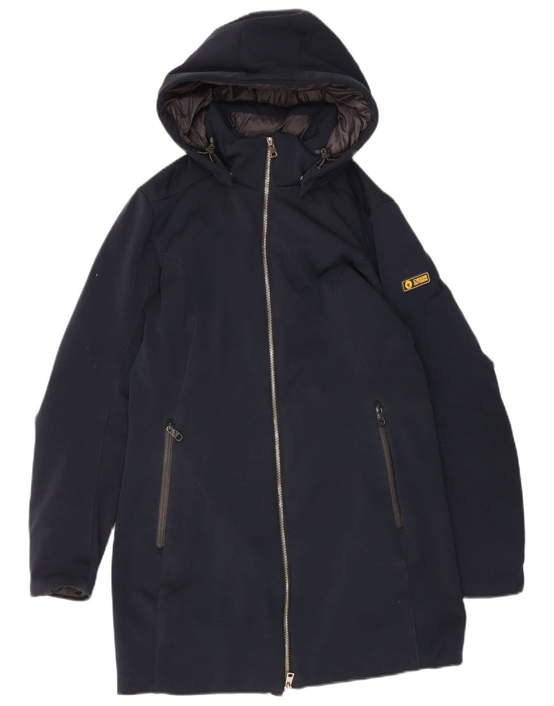 Ciesse Piumini Dame Hætte Polstret Frakke UK 14 Medium Navy Blue