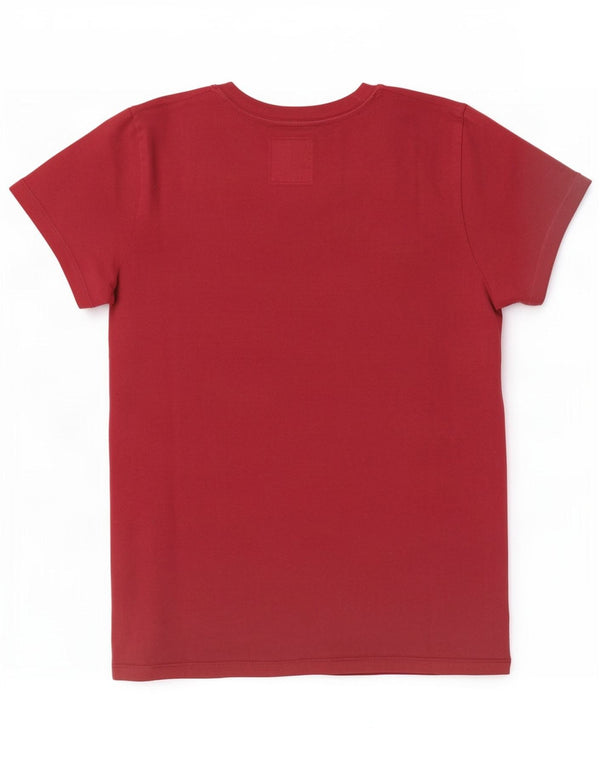Hollister Grafisk T-shirt top til kvinder UK 10 Small Maroon Cotton