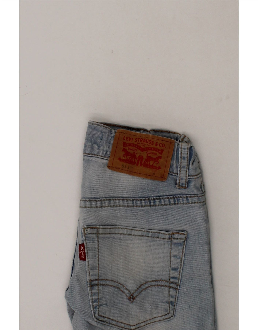 LEVI'S Boys 511 Slim Denim Shorts 5-6 Years W20 Blue Cotton Vintage Levi's and Second-Hand Levi's from Messina Hembry 