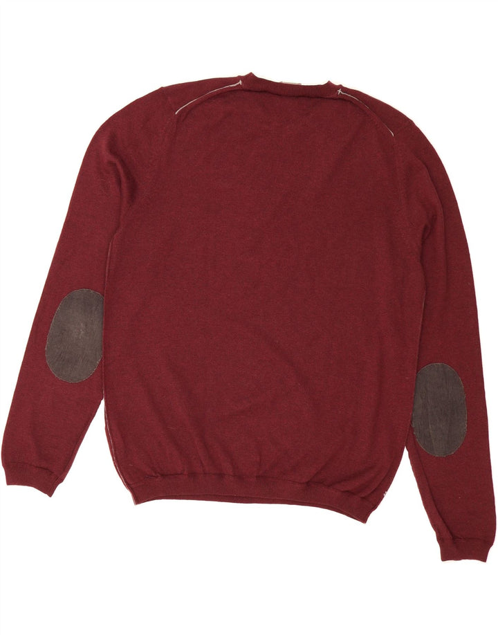 NAPAPIJRI Mens Crew Neck Jumper Sweater Large Maroon Wool Vintage Napapijri and Second-Hand Napapijri from Messina Hembry 