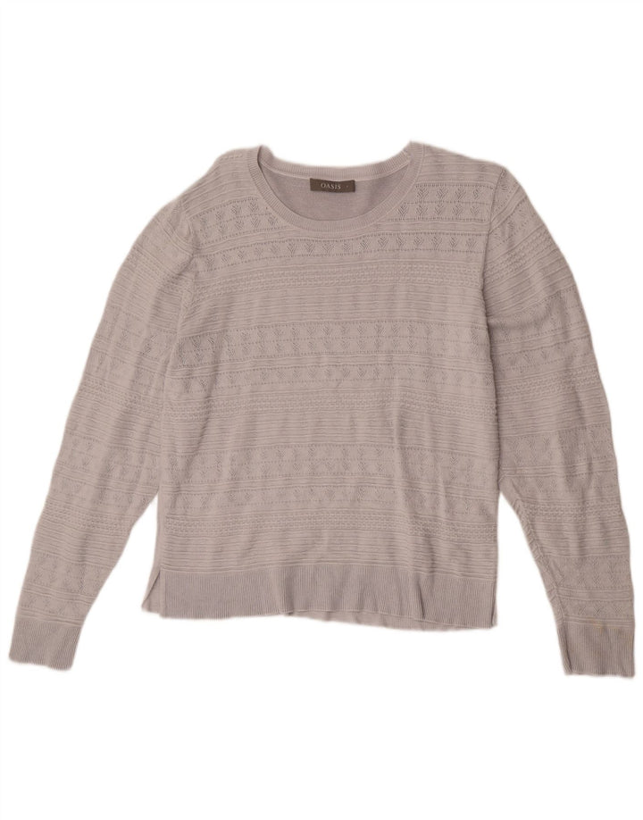 Oasis dame sweater med rund hals DK 16 Stor grå viskose