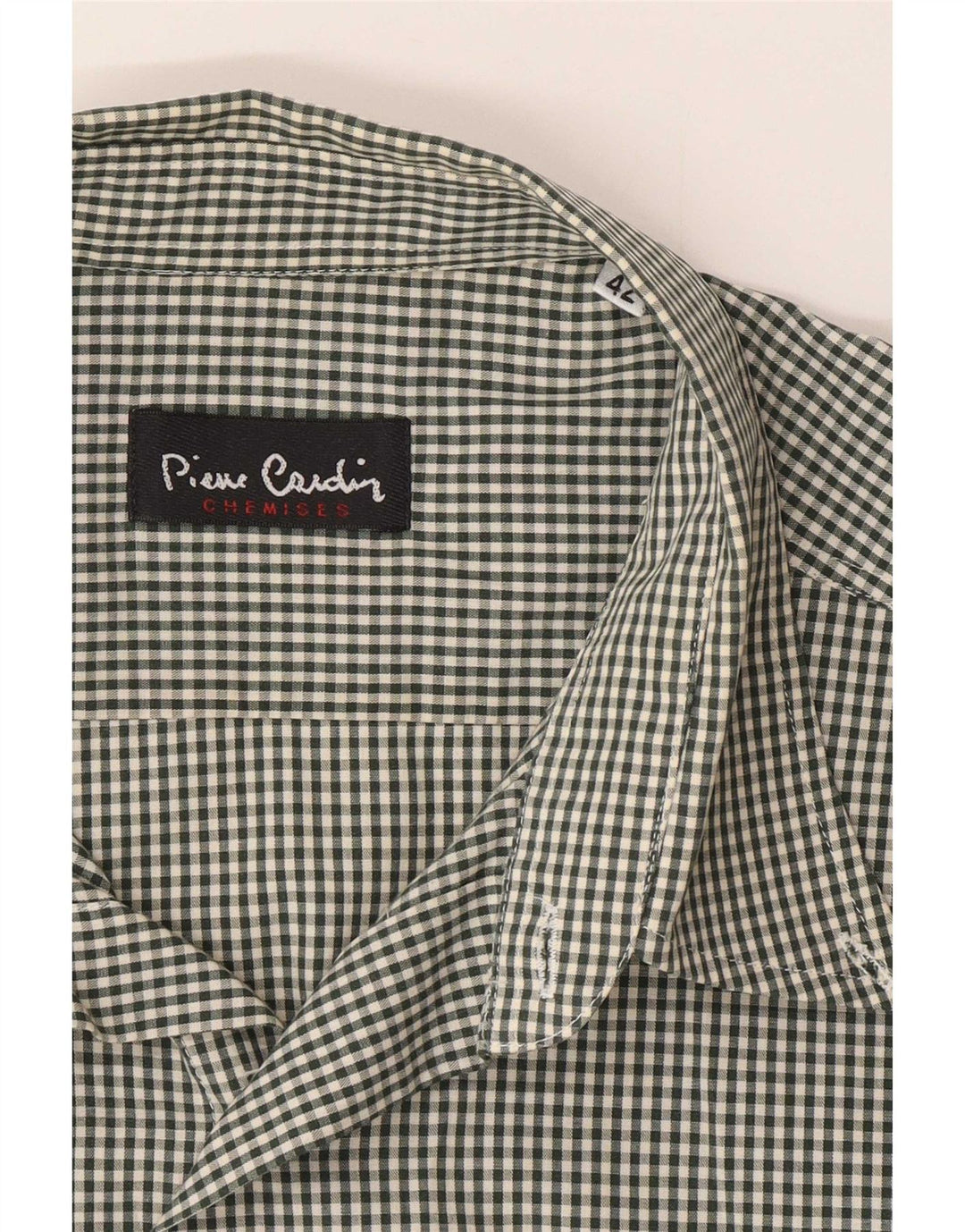Pierre Cardin Kortærmet Herreskjorte Størrelse 42 Stor Grøn Gingham