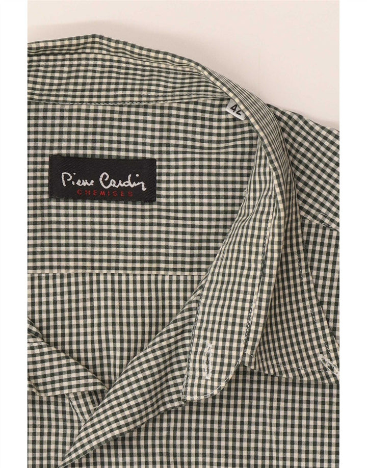 Pierre Cardin Kortærmet Herreskjorte Størrelse 42 Stor Grøn Gingham