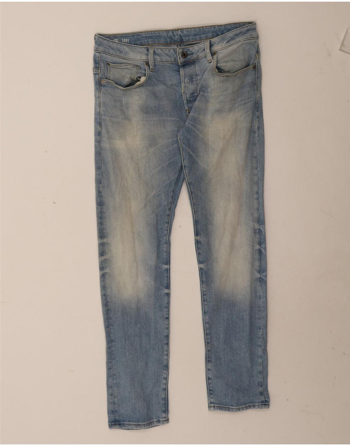 G-Star Herre 3301 Slim Jeans W33 L32 Blå Bomuld