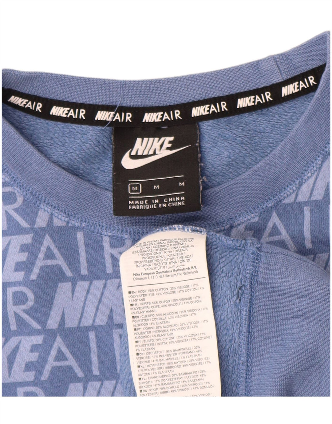 NIKE Grafisk Oversized Sweatshirt Jumper UK 14 Medium Blue Bomuld
