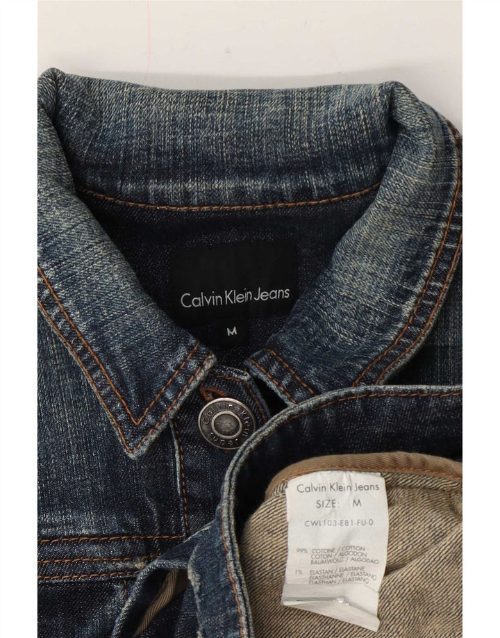 Calvin Klein Jeans Dame denimjakke UK 12 Medium Blue Bomuld
