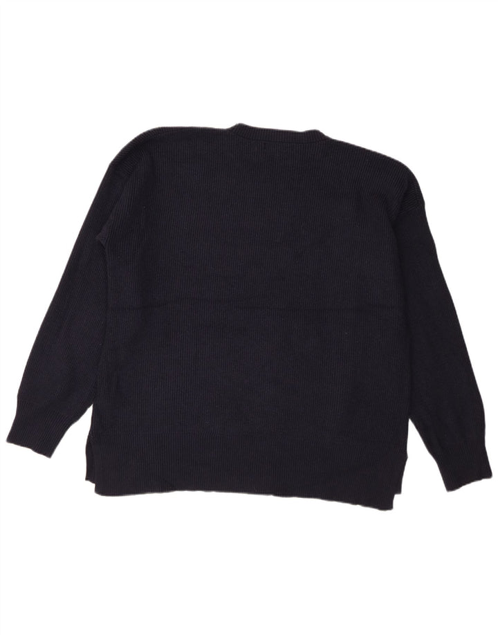Marks & Spencer Herre sweater med rund hals, stor marineblå viskose