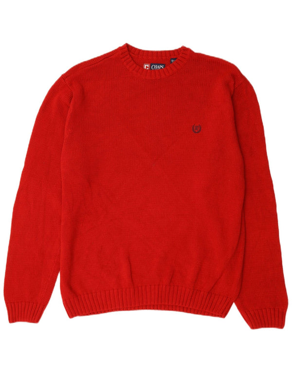 Chaps Herre Crew Neck Jumper Sweater Stor Rød Bomuld