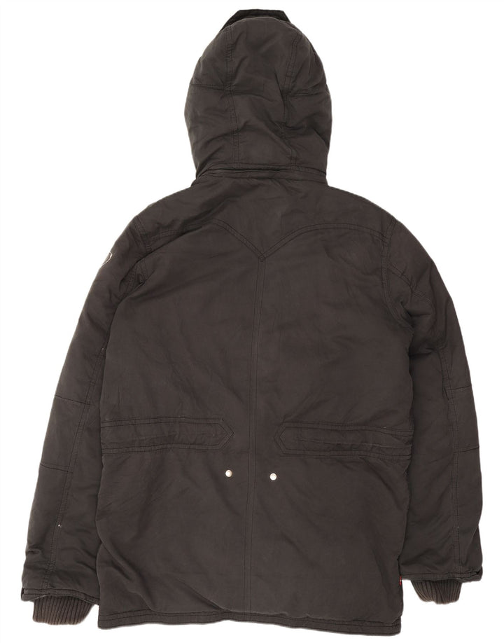 Levi's Herre hættepolstret jakke UK 42 XL Sort Polyester
