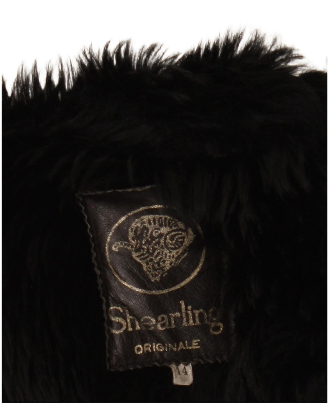 Vintage Dame Shearling Coat UK 14 Medium Black