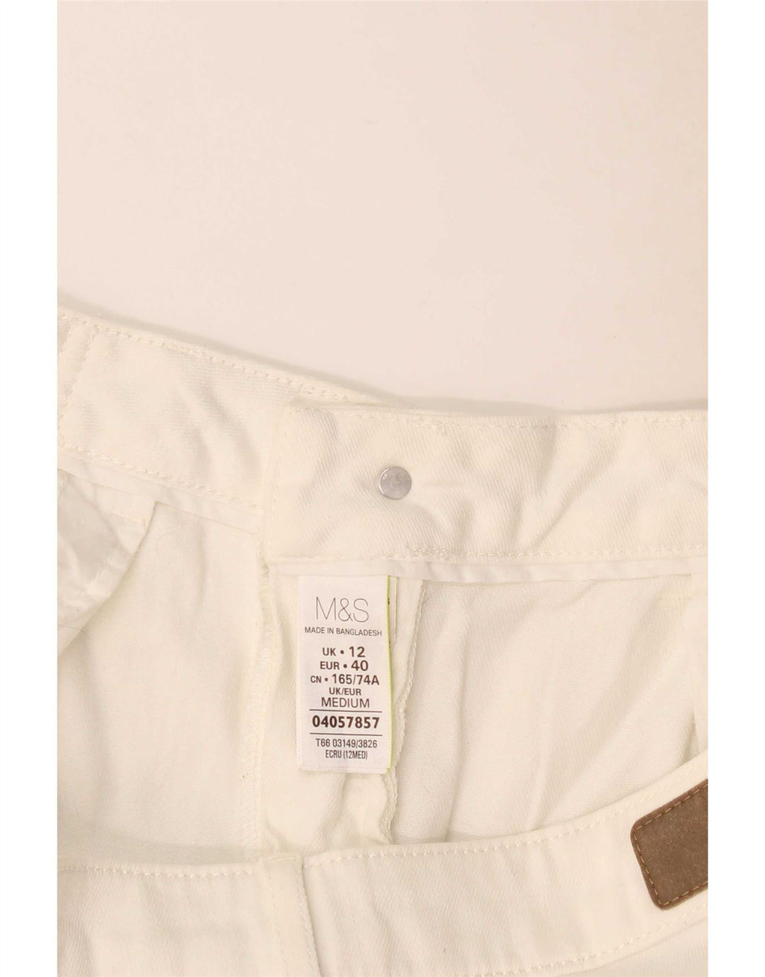Marks & Spencer Womens Cropped Jeans UK 12 Medium W32 L23 Off White