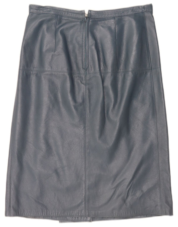 Vintage kvinders højtaljede lædernederdel IT 46 Large W30 Blue