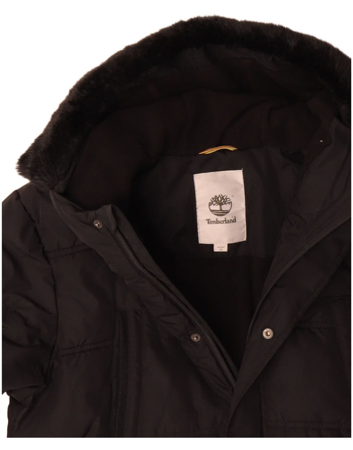 Timberland Herre hættepolstret frakke UK 34 XS sort polyester