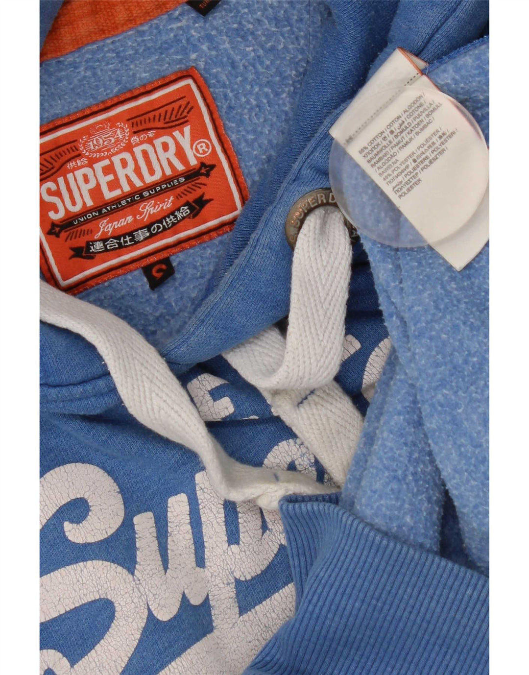 Superdry Grafisk hættetrøje til mænd, lille blå bomuld