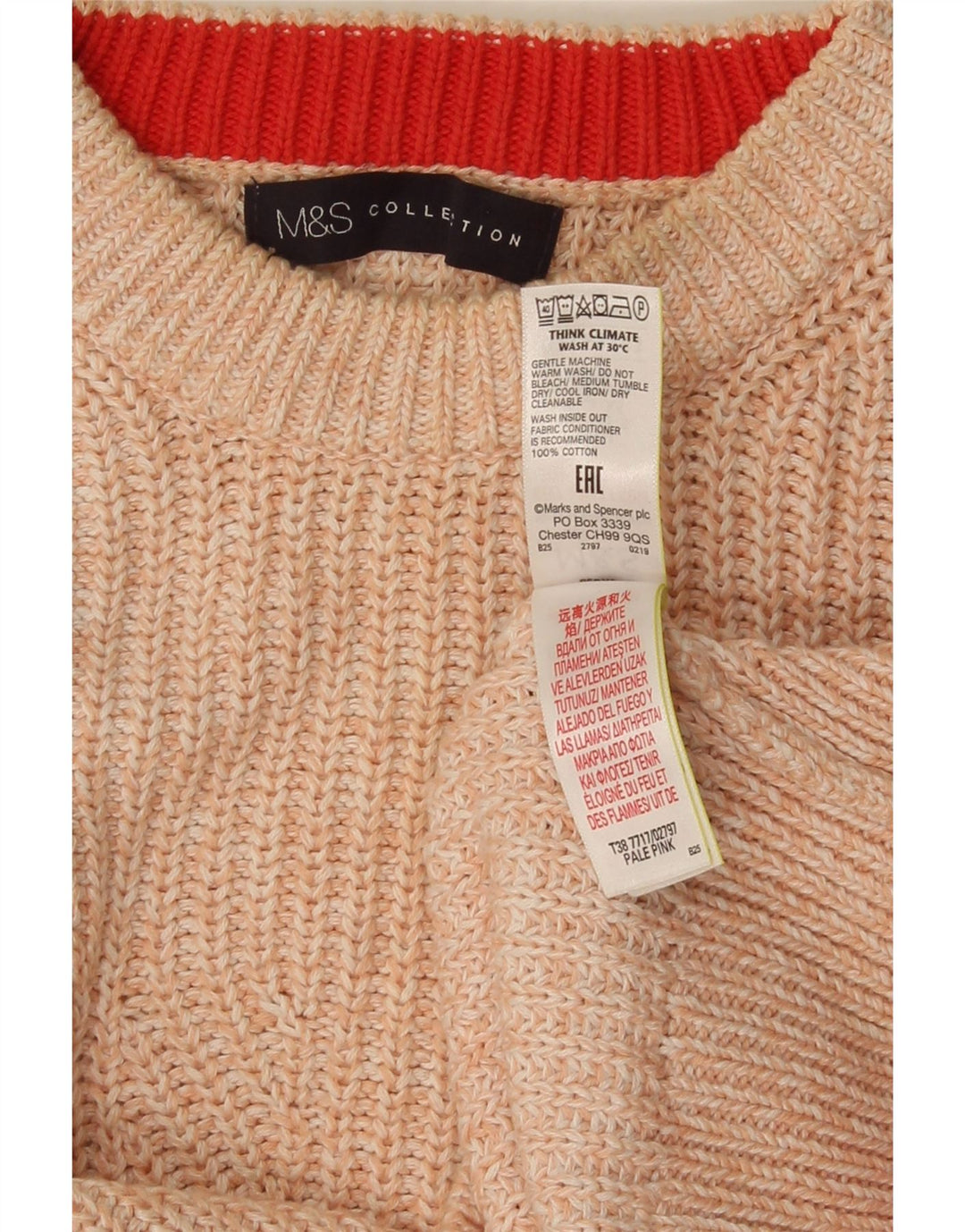Marks & Spencer Dame sweater med rund hals DK 10 Small Orange Flecked