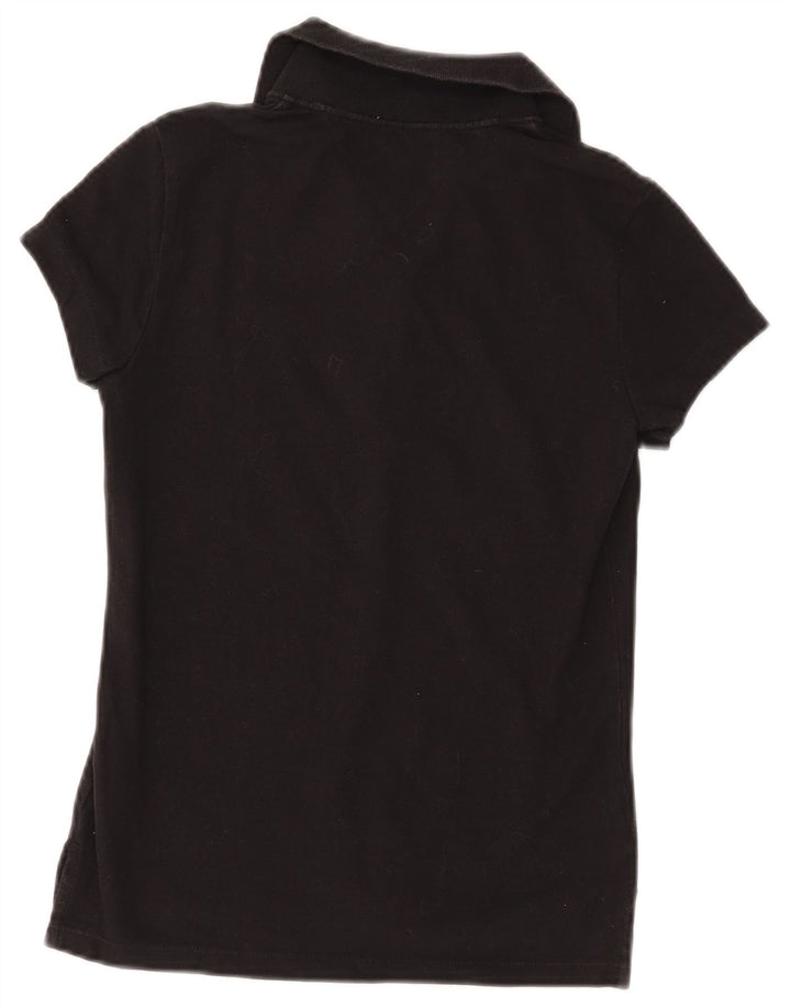 TOMMY HILFIGER Dame poloshirt UK 8 Small Black Bomuld