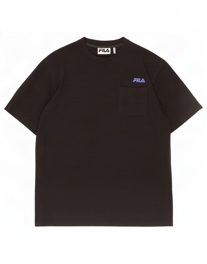 Fila Herre T-Shirt Top Medium Sort Bomuld