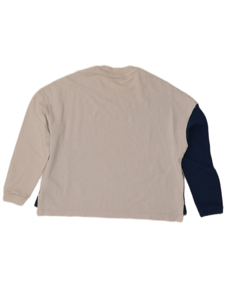 REEBOK oversize sweatshirttrøje til kvinder UK 16/18 Stor blå farveblok