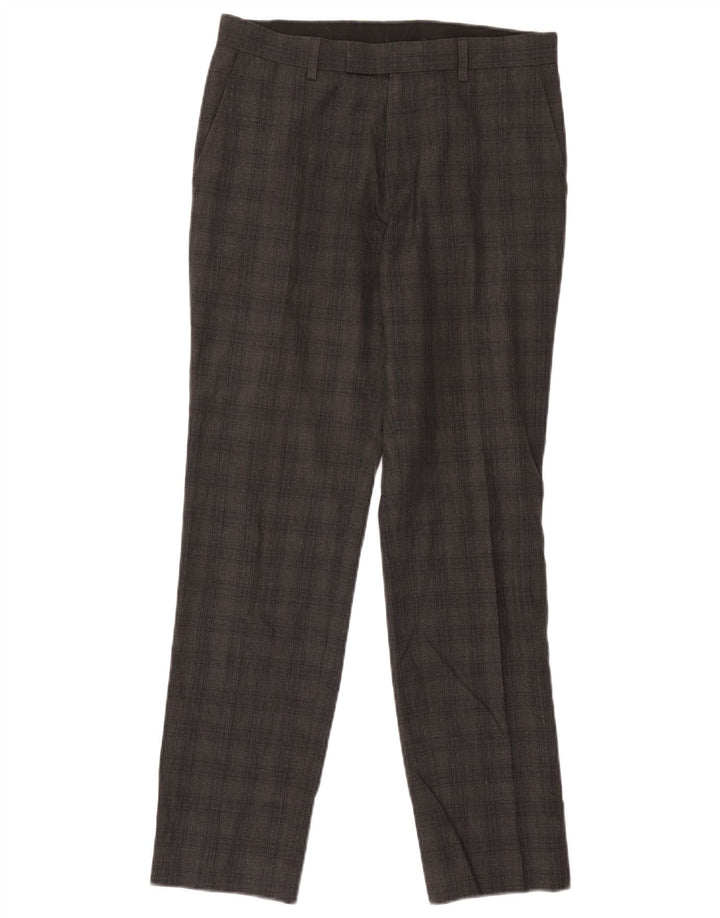 Marks & Spencer Herre Slim Suit Bukser W30 L31 Grå ternet polyester