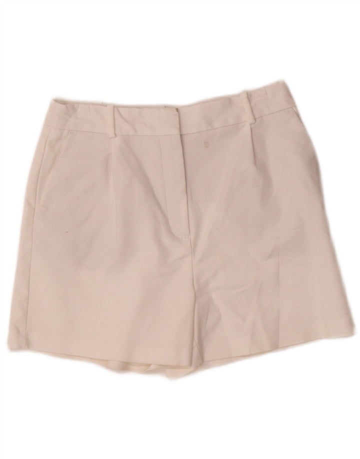 Zara Chino Shorts til kvinder Medium W28 Hvid Bomuld