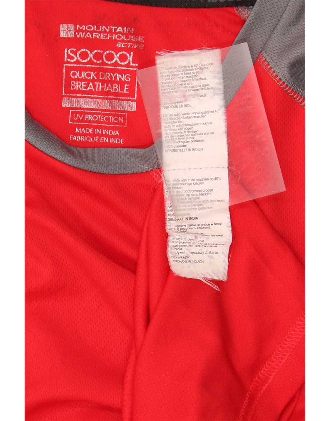 Mountain Warehouse Herre IsoCool T-Shirt Top Medium Rød Colourblock