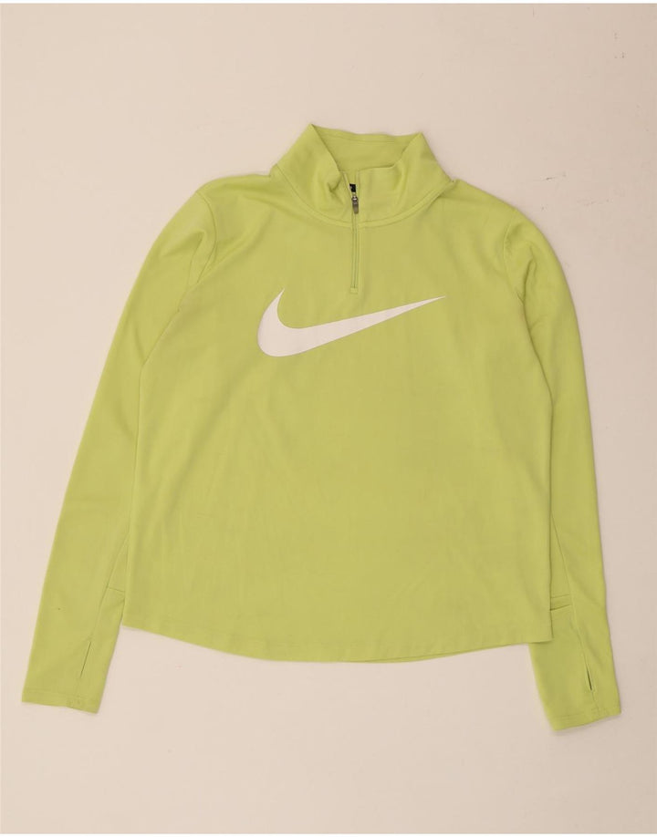 Nike Dame Dri Fit Grafisk Pullover Træningsdragt Top UK 14 Medium Grøn