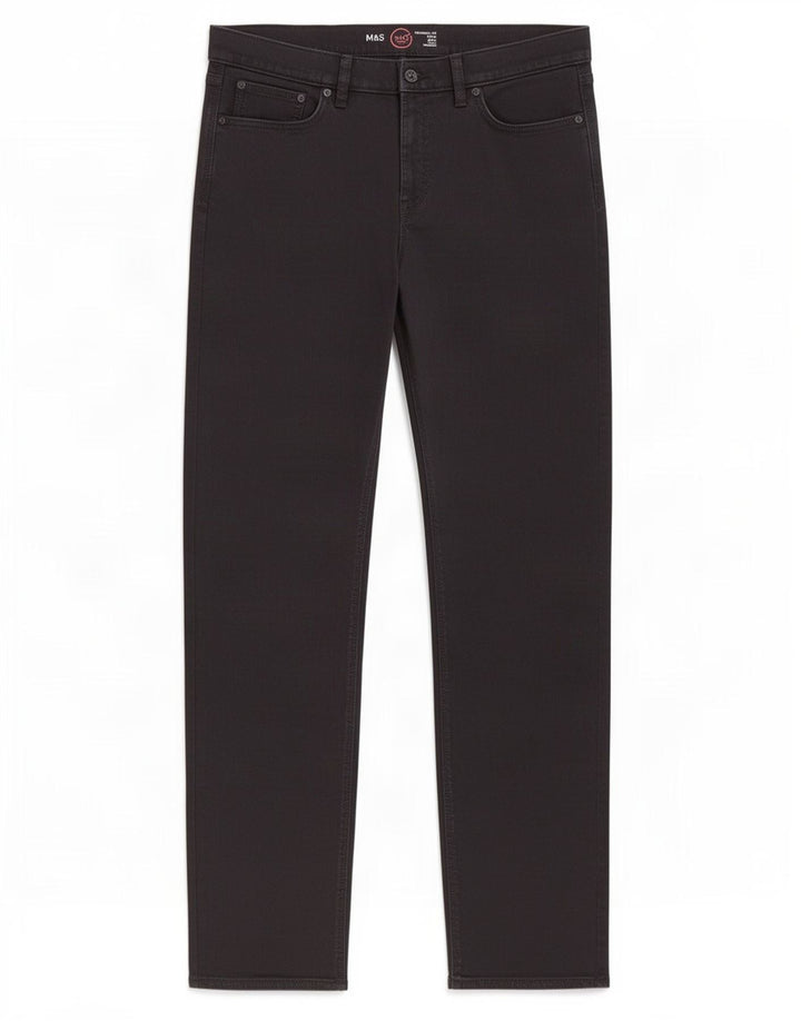 Marks & Spencer Straight Jeans til mænd W36 L33 Sort bomuld