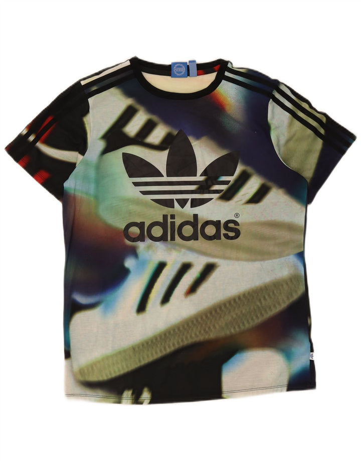 Adidas Dame Grafisk T-Shirt Top UK 8 Lille flerfarvet polyester