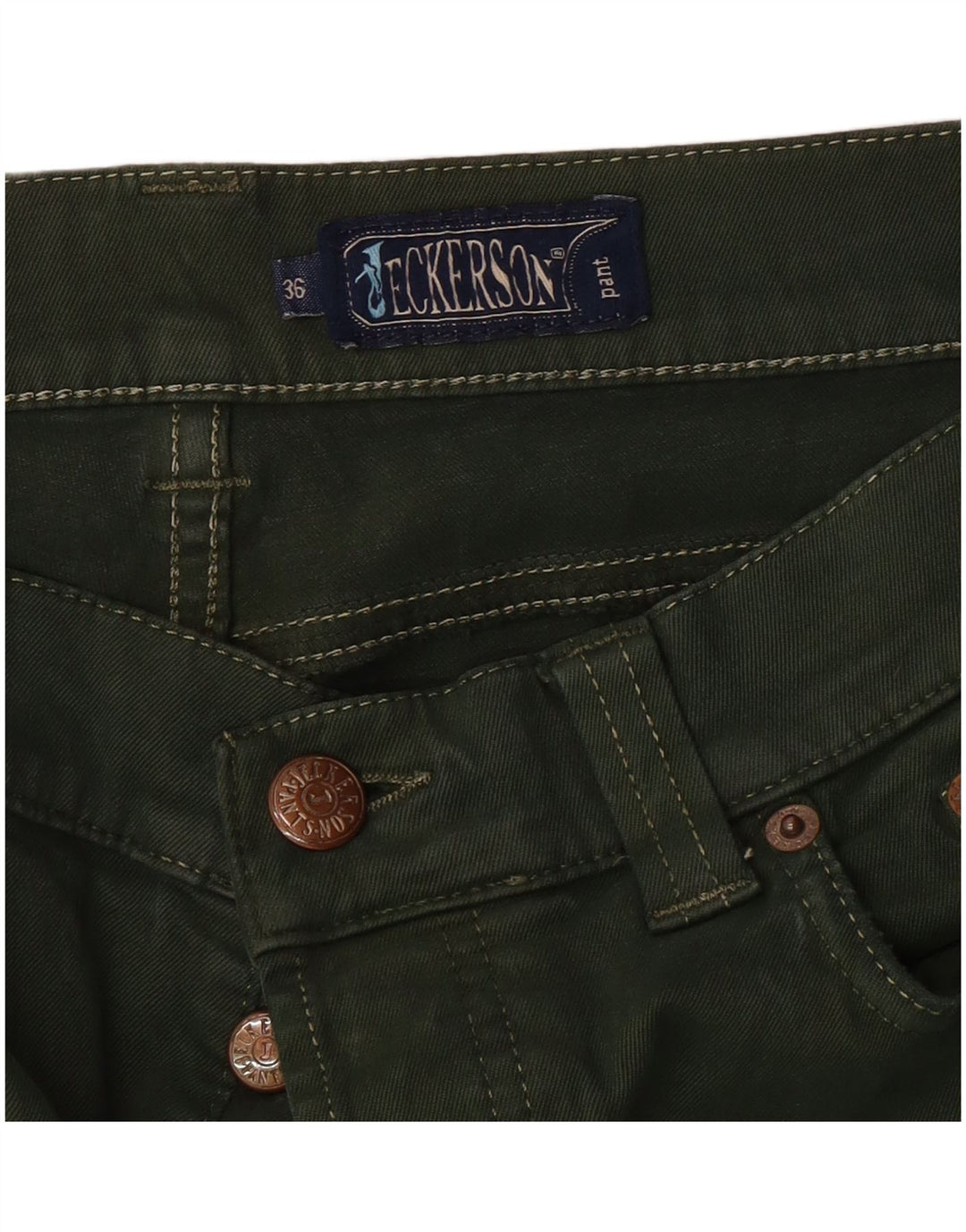 JECKERSON Mens Straight Jeans W36 L34 Green
