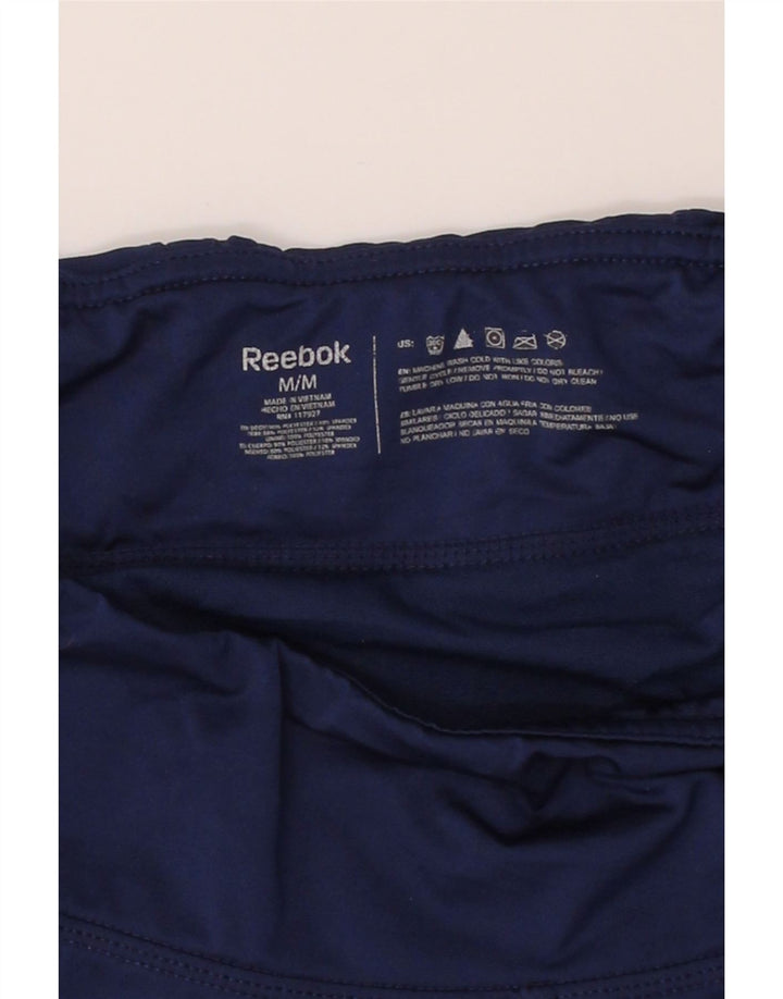 REEBOK Womens Sport Shorts UK 14 Medium  Navy Blue Polyester Vintage Reebok and Second-Hand Reebok from Messina Hembry 