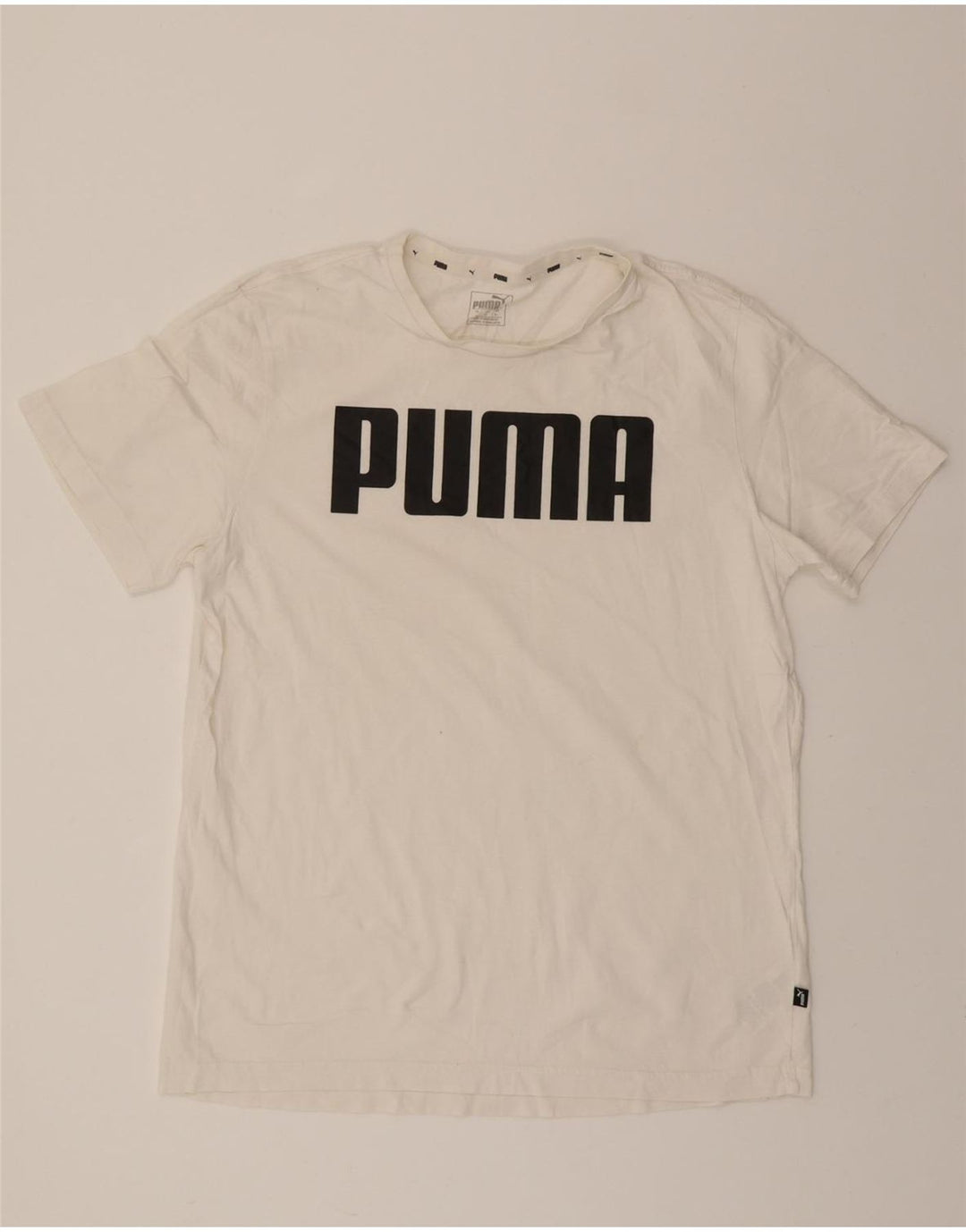PUMA Mens Graphic T-Shirt Top XL White Cotton Vintage Puma and Second-Hand Puma from Messina Hembry 