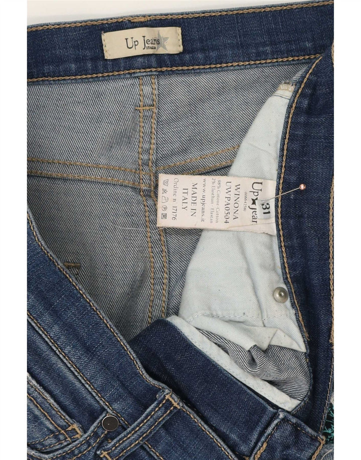 Vintage Kvinder Distressed Slim Jeans W31 L28 Blå Bomuld