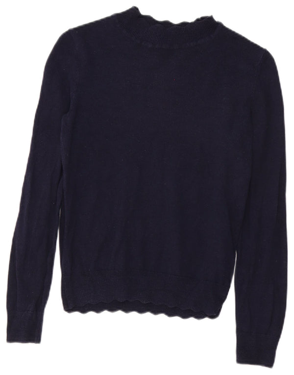 Oasis Dame Turtle Neck Jumper Sweater UK 10 Small Navy Blue