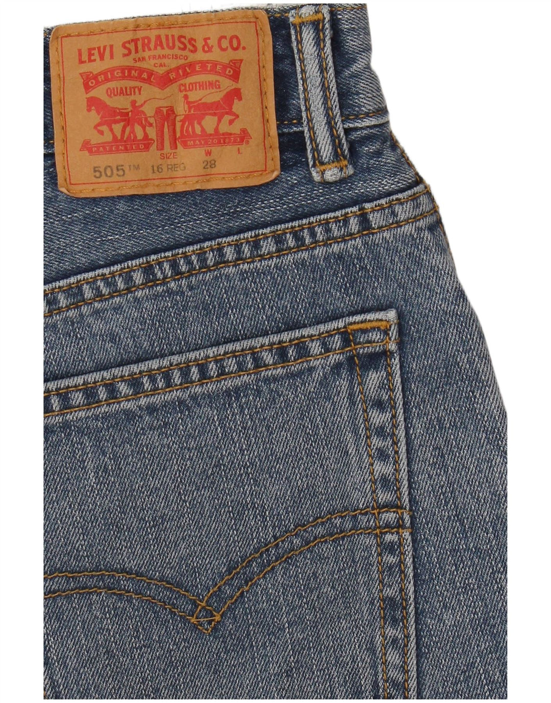 Levi's Boys 505 denimshorts 15-16 år W28 blå bomuld