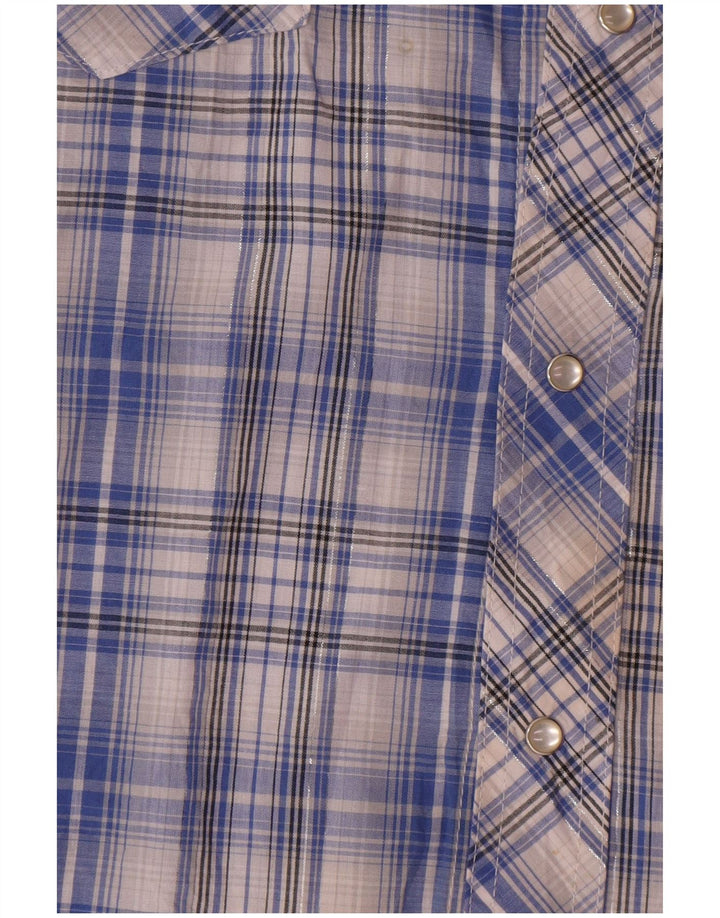 Wrangler Herre vestlig kortærmet skjorte XL blå plaid